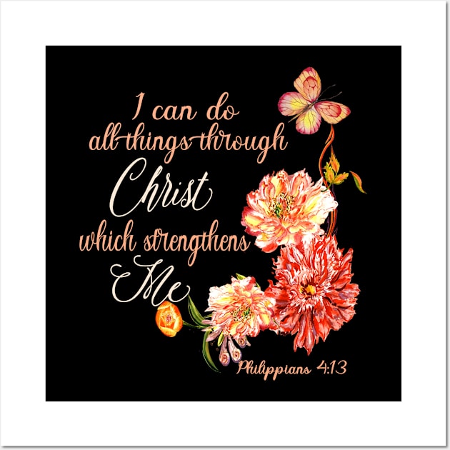 Christian Inspirational Verse Bojo Floral Scripture Wall Art by Kimmicsts